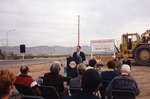 Photograph of Mayor Jim Gibson speaking at the Ground Breaking Ceremony for the Henderson Manor Senior Apartments, January 26, 1998