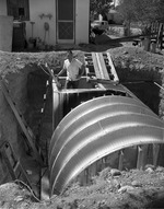 Photograph of construction of a fallout shelter, Henderson, August 1961
