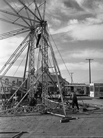 Photograph of a ferris wheel construction, Henderson, October 1961