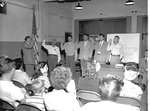 Photograph of Henderson's first city council being sworn-in, Henderson, May 27, 1953